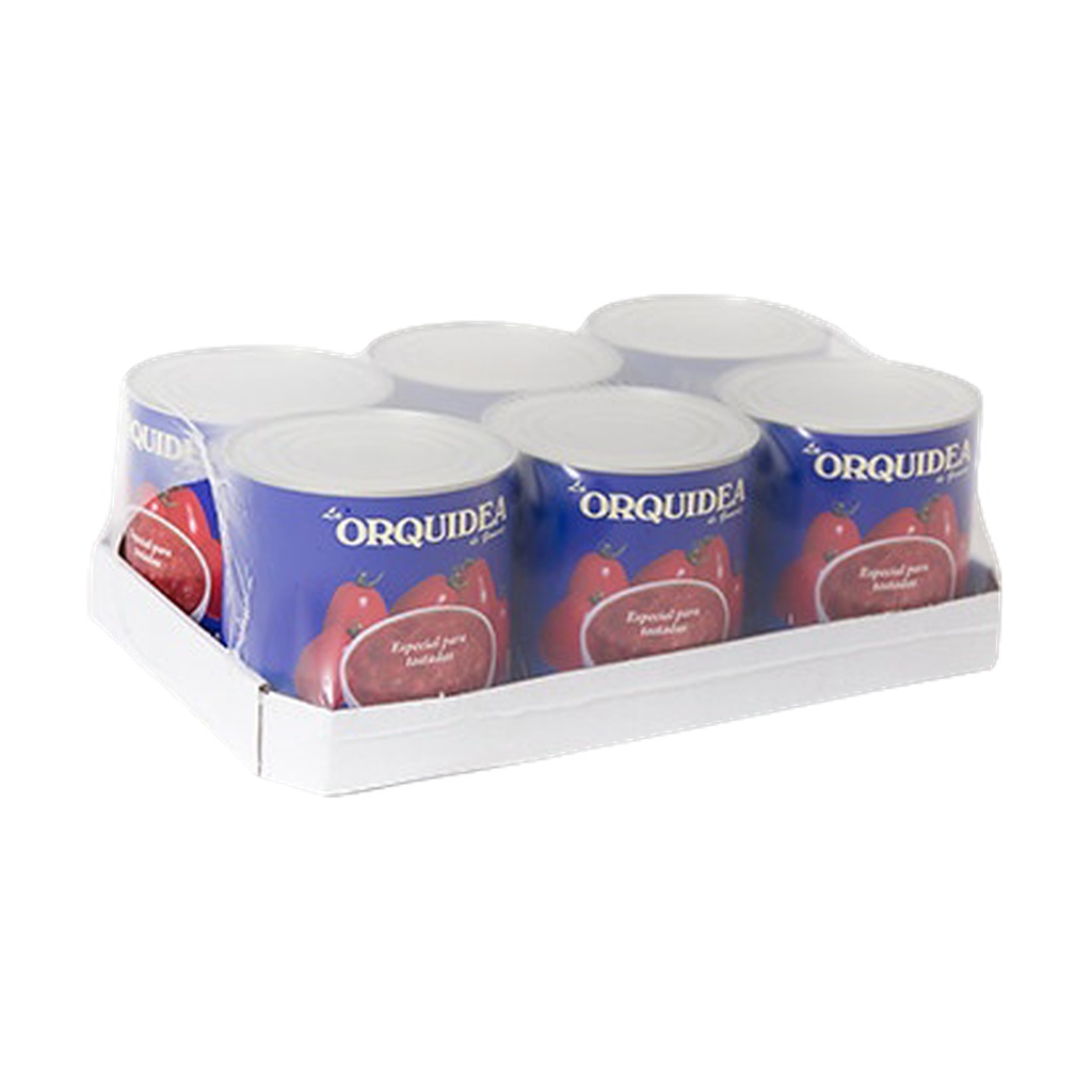 Tomate Pera Natural Troceado y Rallado — 6 latas de 2500 g