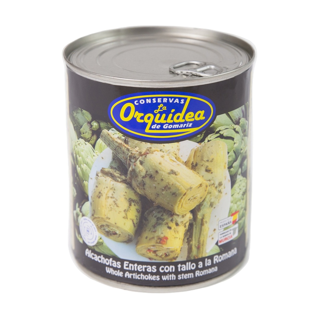 Alcachofas Enteras con Tallo a la Romana — 6 latas de 780 g